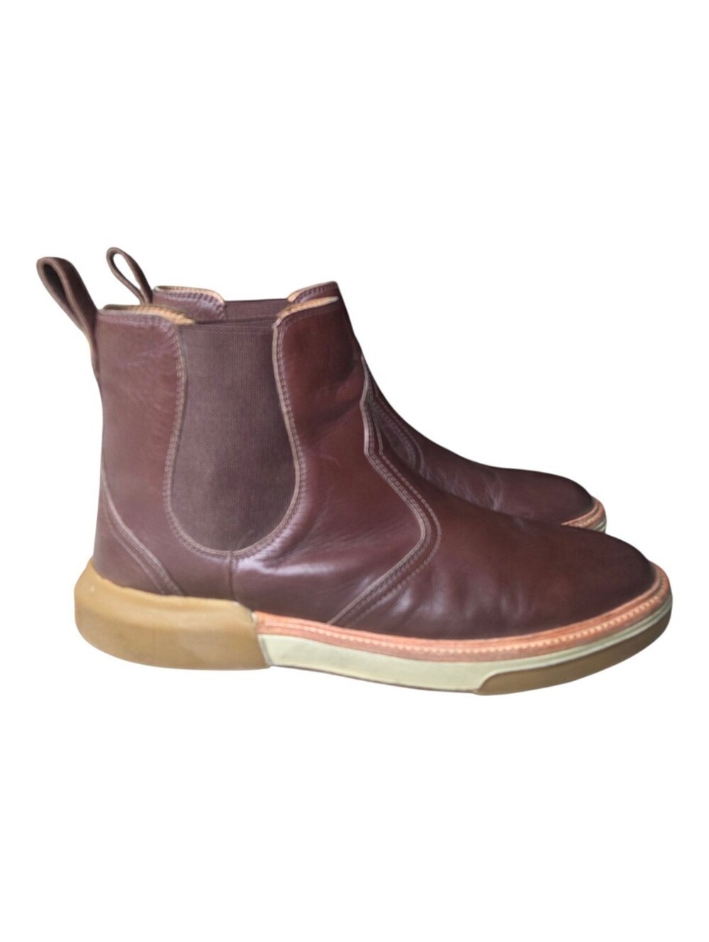 Lucchese Men's All Weather Pull on Chelsea Boots in Brown Leather Size 10W